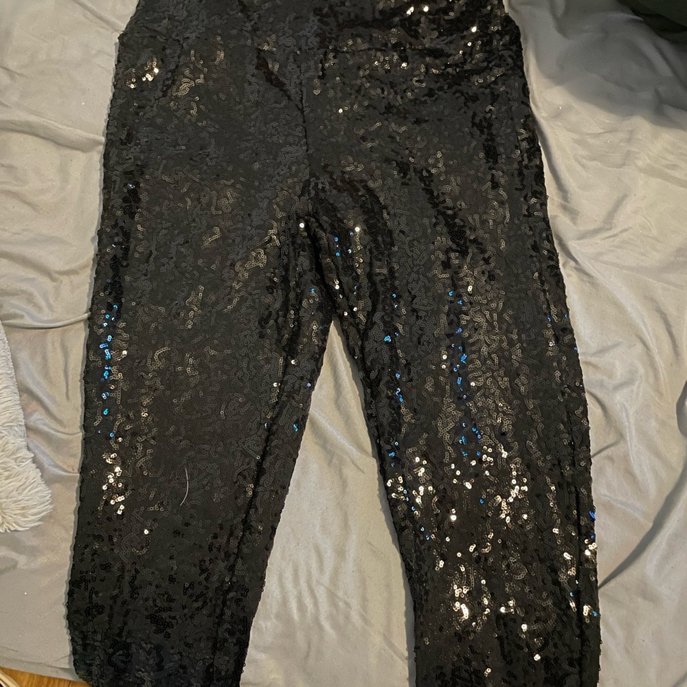 Amazon Black Sequin Skinny Pants